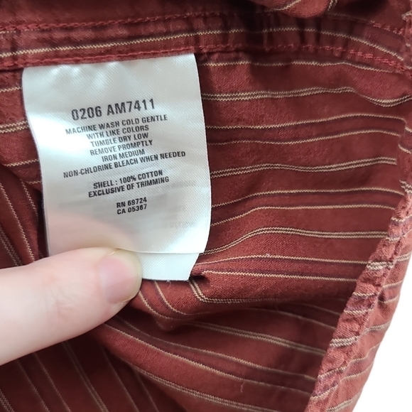 Columbia Long Sleeve Button Down Men's Shirt Rusty Red XL - Picture 7 of 8